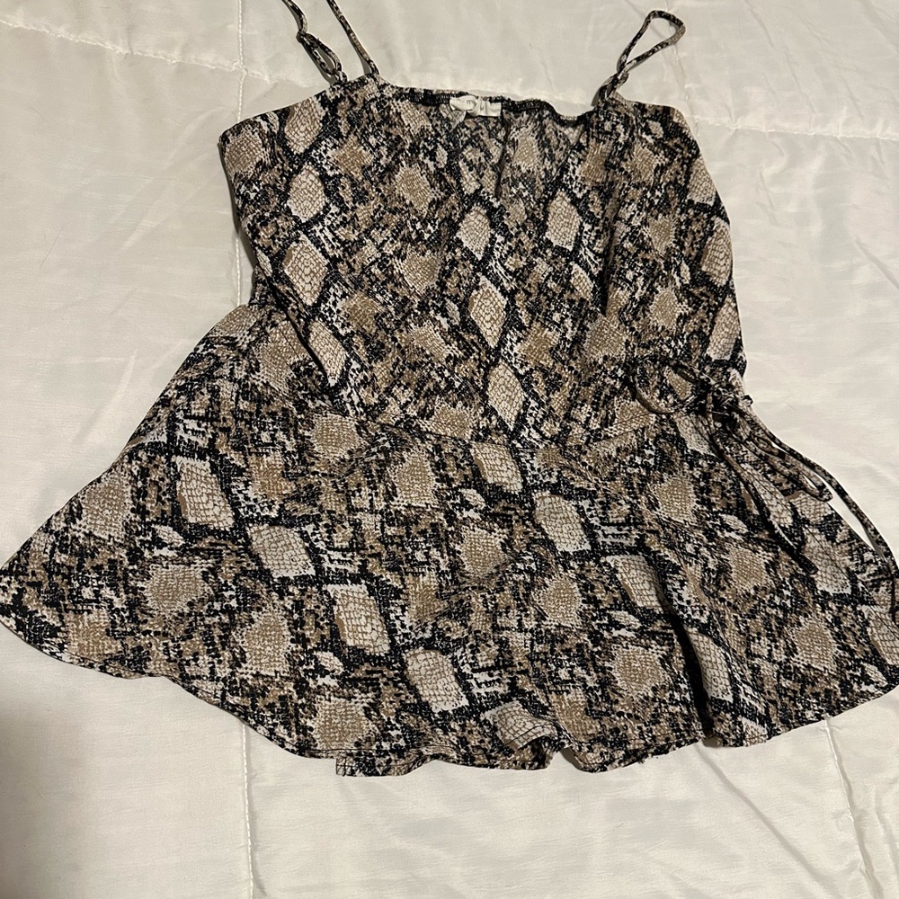 Maurices Snake Print Camisole Top - Black and Tan